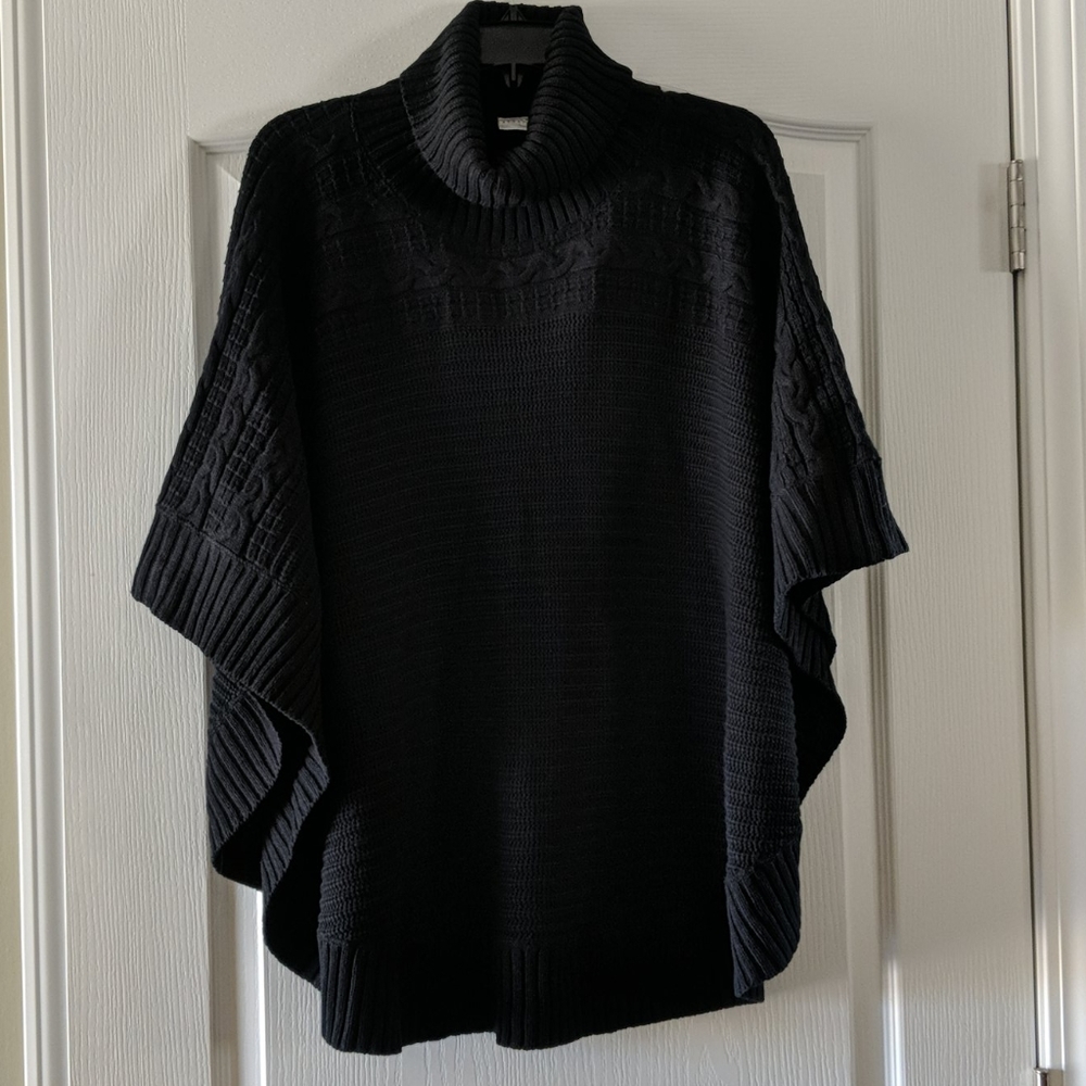 Studio Works Sweater Poncho - Black